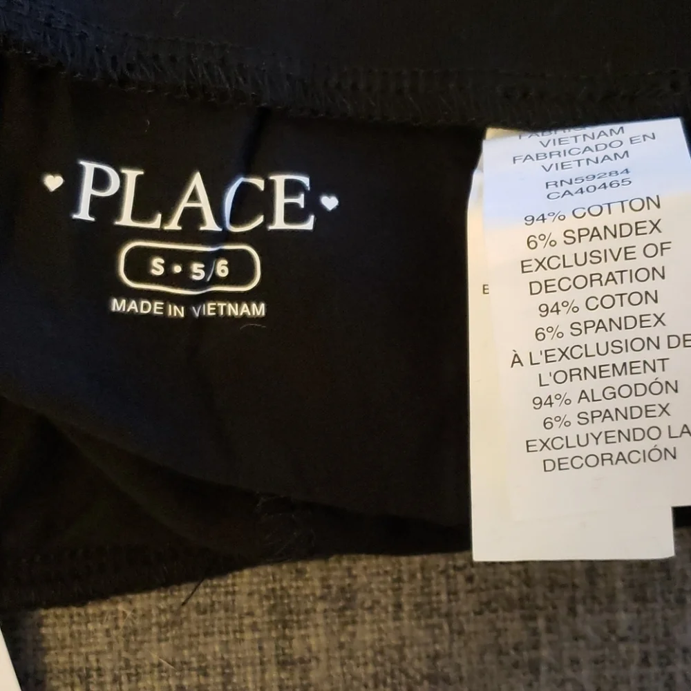 The Children's Place Black Metallic Trimmed Leggings Size S